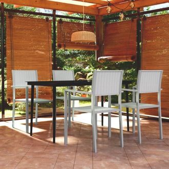 vidaXL Juego De Comedor De Jard&iacute;n De 5 Piezas Blanco Vidaxl