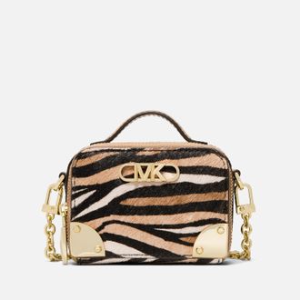 Michael Kors Unisex Estelle Micro Trunk Crossbody Bag in Animal Calf Leather - One Size