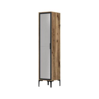Dmora Armario multiusos 1 puerta efecto madera nogal, antracita 40x201 cm
