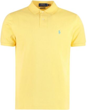 Polo Ralph Lauren Slim Fit Katoenen Polo Shirt - Heren - Polos - Geel - S - Katoen - Tops