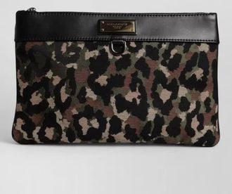 Dolce & Gabbana leopard-jacquard clutch bag