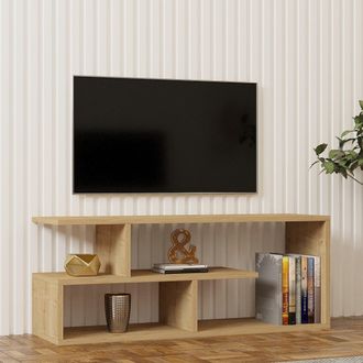 Dmora Mueble Para Tv Foglizzo, 2 Estantes, 4 Compartimentos, Soporta 40 Kg, 100x30x40h Cm Roble Marr&oacute;n