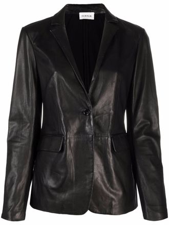 P.A.R.O.S.H. Leren blazer - Zwart