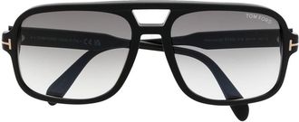 Tom Ford Eyewear pilot-frame tinted sunglasses - men - glass - 60 - Black
