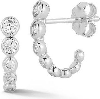 Glaze Jewelry Cubic Zirconia Huggie Hoop Earrings in Silver at Nordstrom Rack