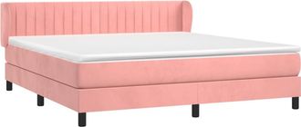 vidaXL Vidaxl - Cama Box Spring Con Colch&oacute;n Terciopelo Rosa 180x200 Cm
