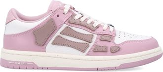 Amiri Skel Low Top Bone Appliqu&eacute; Leather Low-Top Sneakers