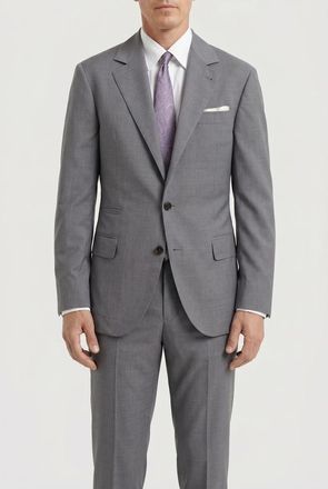 Brunello Cucinelli Light Grey Wool Silk Suit, Brand Size 58 (US Size 48)