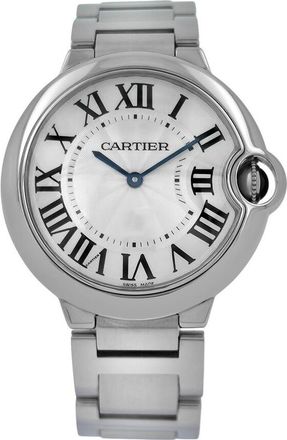 Cartier Pre-owned Cartier Ballon Bleu De Cartier Silvered Guilloche Dial Unisex Watch W69011Z4