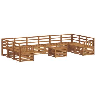 vidaXL Conjunto De Sof&aacute;s De Exterior 11 Pcs Natural Vidaxl