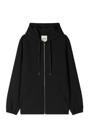 Sandro Hooded shirt jacket in Black at Nordstrom, Size Xx-Large