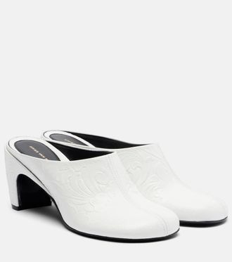 Dries Van Noten 65 debossed leather mules