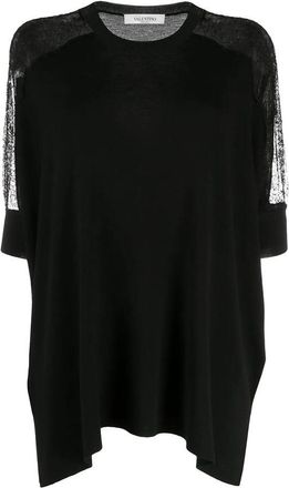 Valentino Garavani Lace Panel Detail Knitted Top