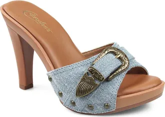 Candie's Federica Platform Slide Sandal in Blue at Nordstrom, Size 9
