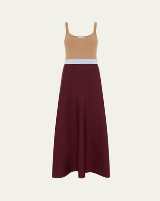 Gabriela Hearst Flaminius Sleeveless Colorblock Wool-Cashmere Knit Midi Dress