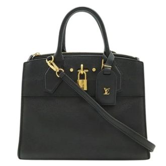 Louis Vuitton Pre-owned City Steamer PM Leren 2way Tas - Dames - Pre-owned - Zwart - Maat: ONE Size Leer