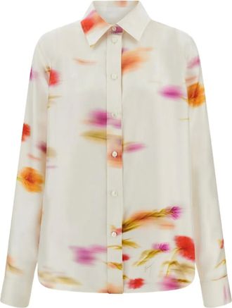 Ferragamo Camicia con stampa Blossom - Bianco