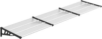 vidaXL Marquesina Puerta Policarbonato Negro Y Transparente 358,5x90cm Vidaxl