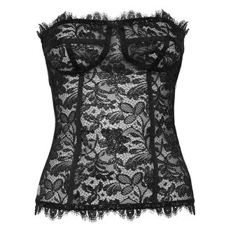Philipp Plein Top Bustier Kant - Dames - Tops zonder mouwen - Zwart - L - Polyester - Tops