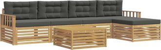 vidaXL Conjunto De Sof&aacute;s De Exterior 7 Uds. Blanco Y Antracita Vidaxl