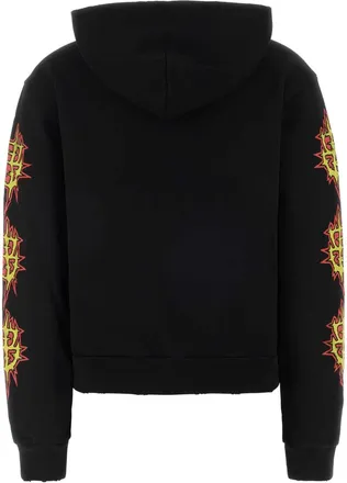 Balenciaga Womens Hoodie Black Cotton Sweater