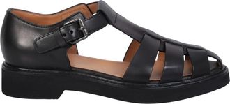 Churchs Zwarte Sandalen met Uitgesneden Details - Dames - Sandalen - Zwart - 38 EU - Leer - Schoenen