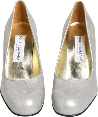 Dolce & Gabbana White Leather High Heels Women Pumps Womens Shoes