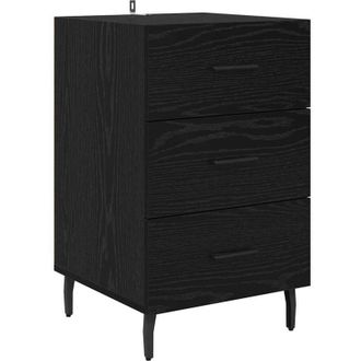 vidaXL Bedside Cabinet Black Oak 40 x 40 x 66 cm Engineered Wood vidaXL