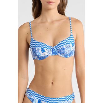 Ramy Brook Mona Underwire Bikini Top in Ocean Combo at Nordstrom, Size X-Small