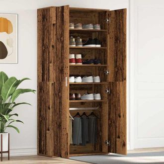 vidaXL Vidaxl - Armario Para Zapatos Con Puerta Marr&oacute;n 80 X 39 X 180 Cm