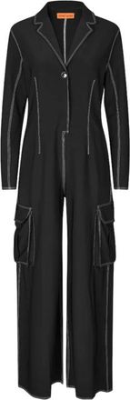 Stine Goya Chique Jersey Jumpsuit met V-hals - Dames - Jumpsuits - Zwart - XS - Polyester - Jumpsuits & Playsuits