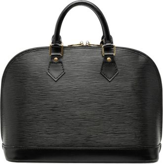 Louis Vuitton Pre-owned Handbags, female, Black, Size: ONE SIZE Pre-owned Structured Leather Top Handle Bag