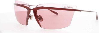 Valentino Ladies Black Rectangular Sunglasses VLUREVLS130B