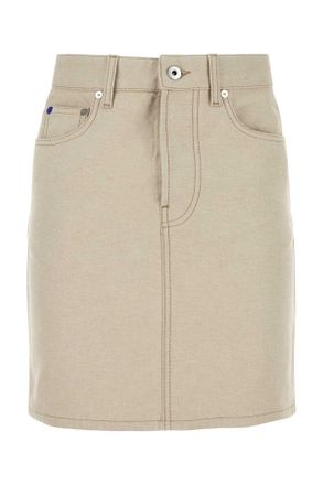 Burberry Womens Sand Denim Mini Skirt - Tan Cotton - Size EU 32 (Womens)