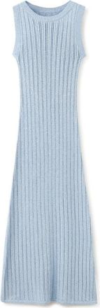 Mango Sleeveless Ribbed Knit Dress in Sky Blue at Nordstrom, Size 10
