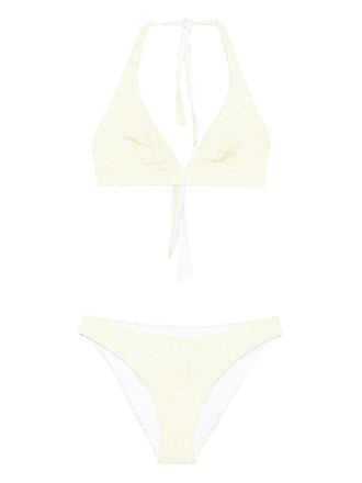 Fisico Bikini met stippen en halternek - Groen