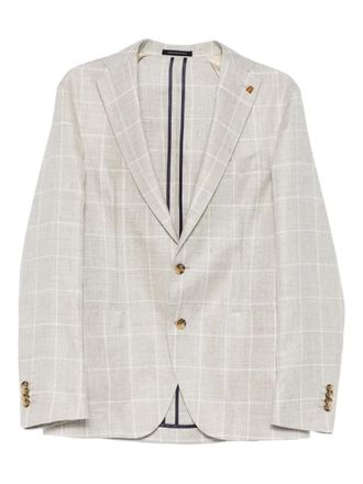 Sartoria Latorre check-pattern single-breasted blazer - Neutrals