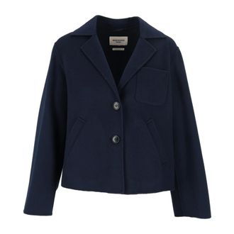 Max Mara Giacca Pelota - Dames - Jassen - Blauw - Maat: 2XS Wol