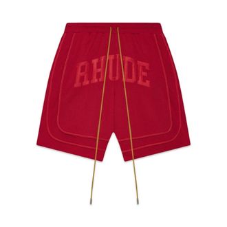 Rhude Baggy Mesh Collegiate Logo Shorts - male - Rhude - Training Shorts - Red - XL - Sport