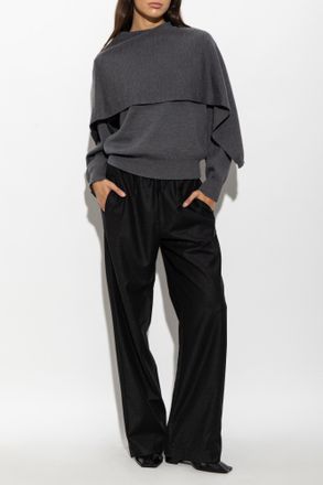 R&oacute;he Loose-fit Wool Trousers, Womens, Black