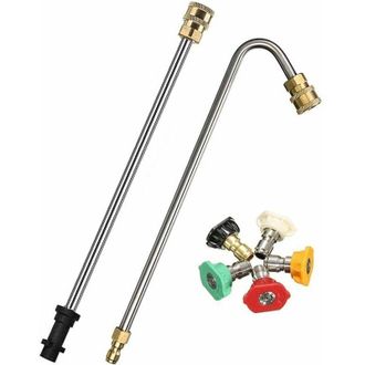 OEM Lanza De Pulverizaci&oacute;n Angular De 1 M - Acero Inoxidable - Conexi&oacute;n R&aacute;pida De Lat&oacute;n - Para Hidrolimpiadoras Karcher K2 A K7-crezuo-crezuo