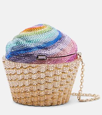 Judith Leiber Rainbow Cupcake crystal-embellished clutch