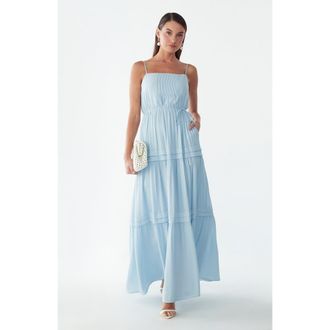 ST MRLO Roannah Maxi Dress in Pale Blue at Nordstrom, Size 14