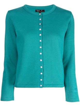 agnès b. Le Petit snap cardigan - women - Cotton - 2 - Green
