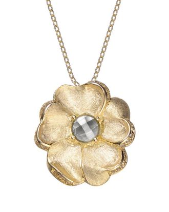 Genevive 14K Over Silver Cz Pendant