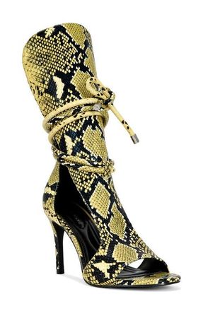 Azalea Wang Bocker Snakeskin Embossed Sandal in Yellow Multi at Nordstrom, Size 7.5
