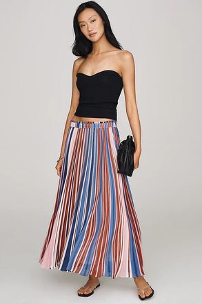 Maeve Sheer Pleated Maxi Skirt