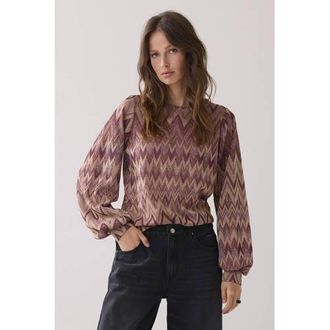 Summum top bruin met lurex