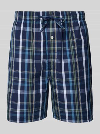 Christian Berg Regular Fit Pyjama-Shorts mit Logo-Patch in Marine, Gr&ouml;&szlig;e XXL
