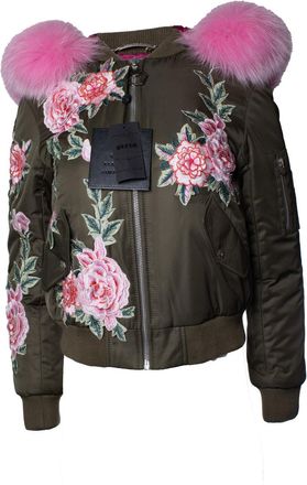 Philipp Plein Philipp Plein, hooded bomber with floral embroidery